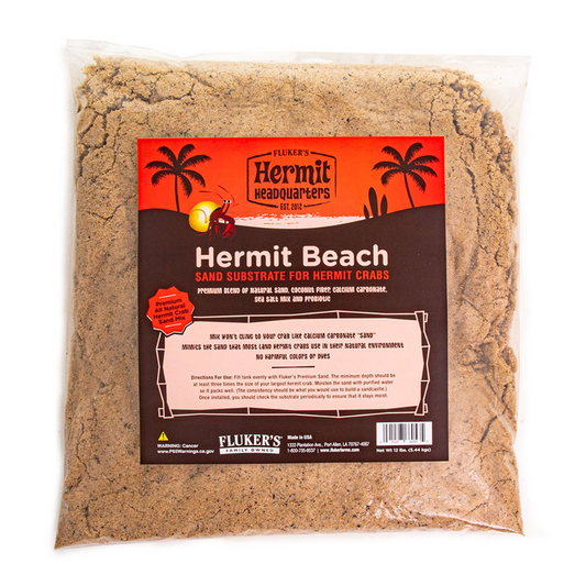 Hermit Beach Sand Substrate - 12 lb ( WITH CALCIUM , SEA SALT AND PROBIOTIC)